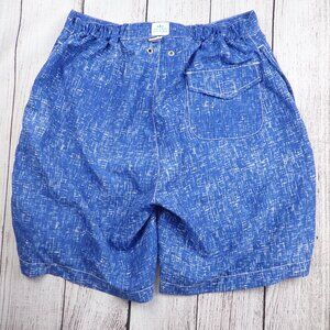 Peter Millar Blue Abstract Print Men's M Mesh Lined Swim Trunks Pockets